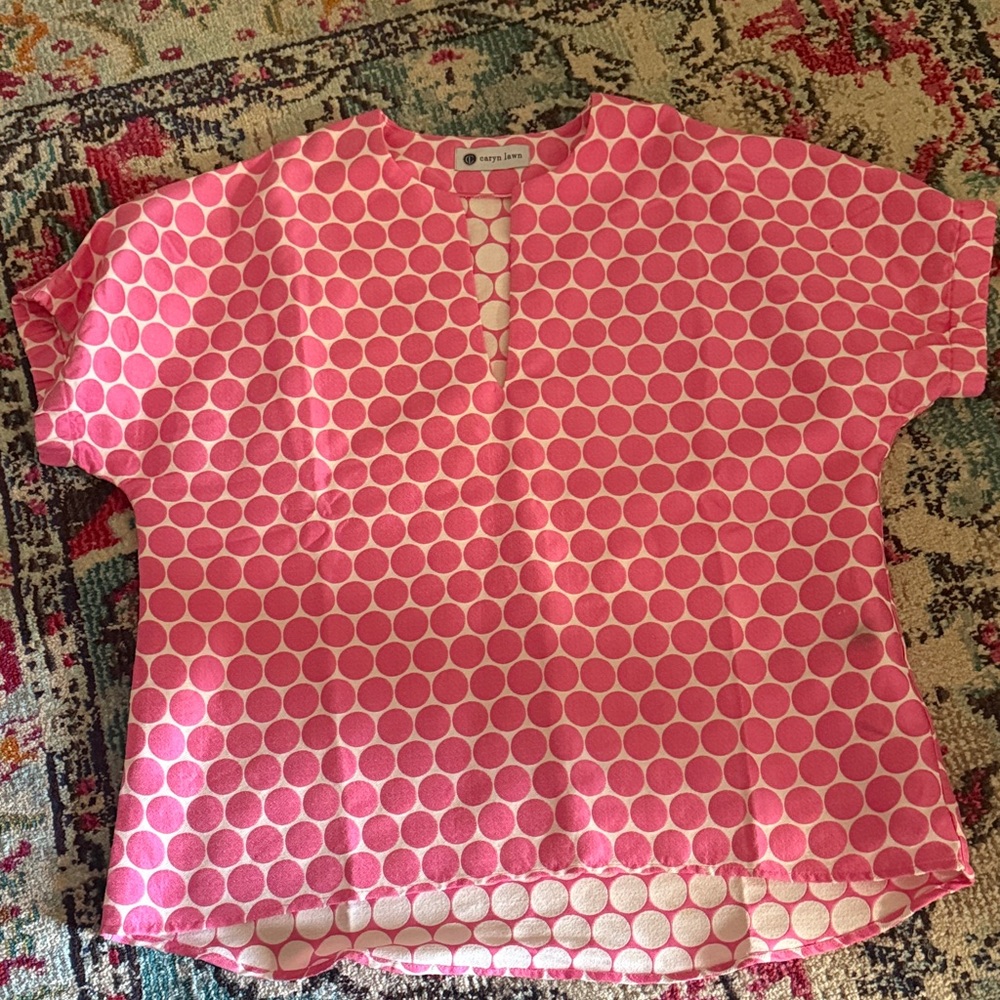 Caryn Lawn Pink Polka Dot Top
